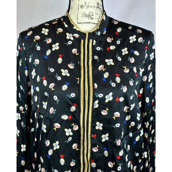 Zadig & Voltaire Vendrix Floral-Print Open-Front Jacket 38 (M) Black Multi - Picture 10 of 16